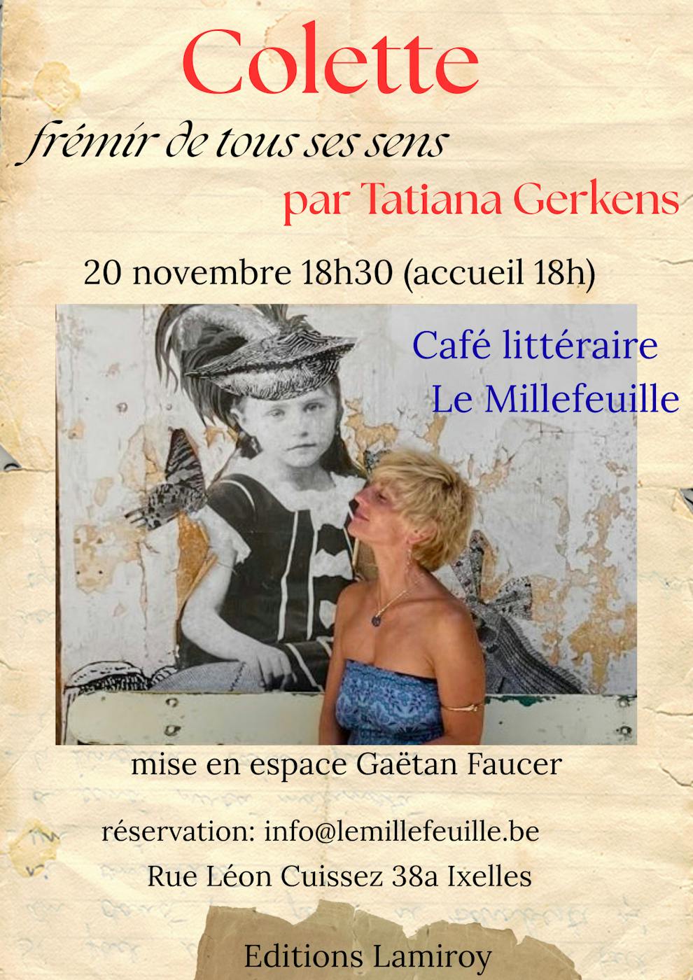 Théâtre Colette, frémir de tous ses sens par Tatiana Gerkens au Millefeuille - Ixelles - Bruxelles