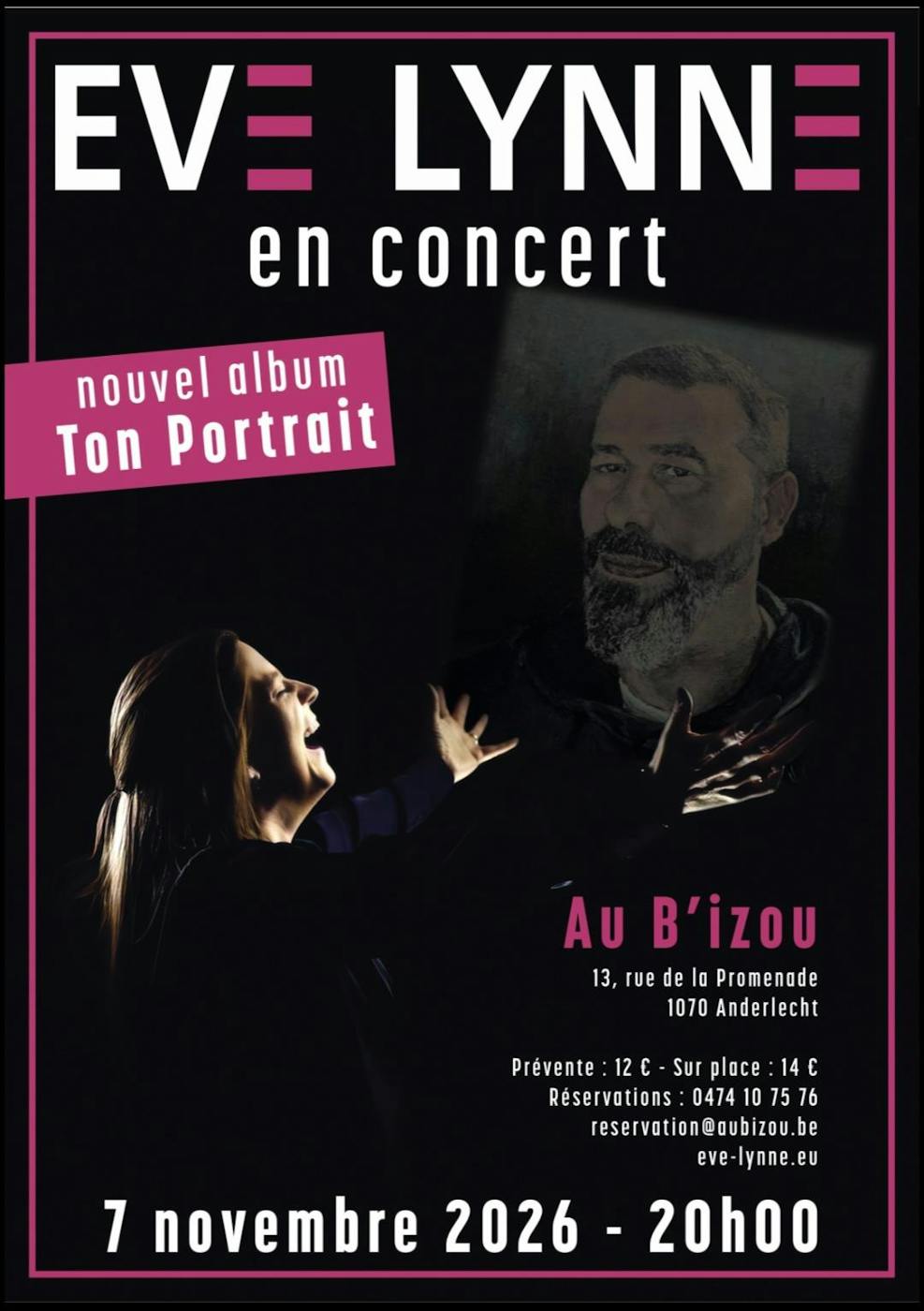 Concert Eve Lynne - Nouvel album - « Ton portrait » Au Bizou d'Anderlecht - Anderlecht - Bruxelles