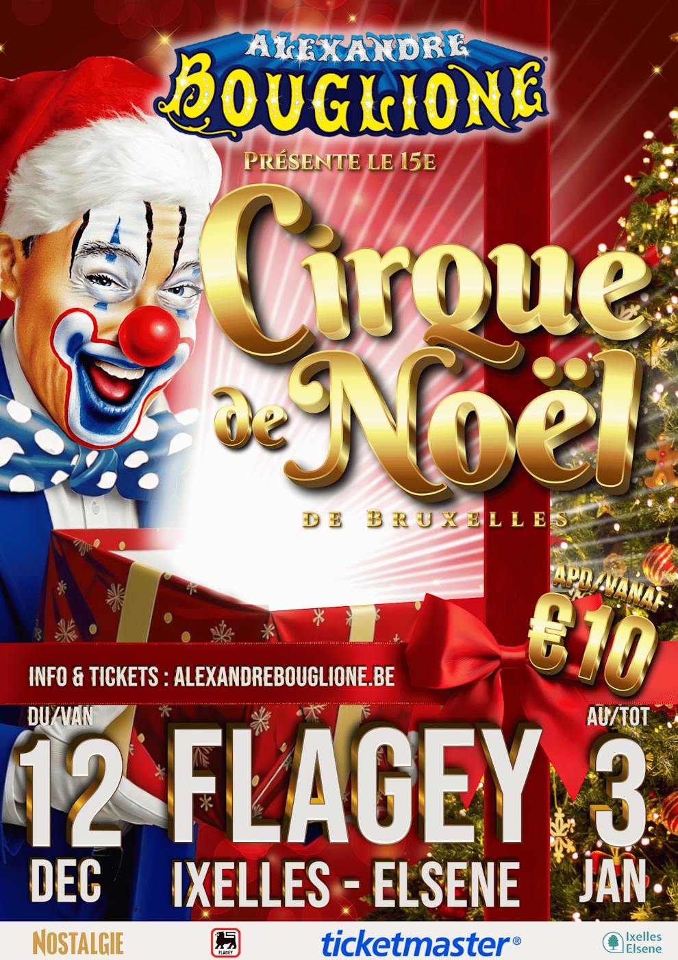 Performance Grand Cirque de Noël de Bruxelles - Cirque Alexandre Bouglione à Flagey - Ixelles - Bruxelles