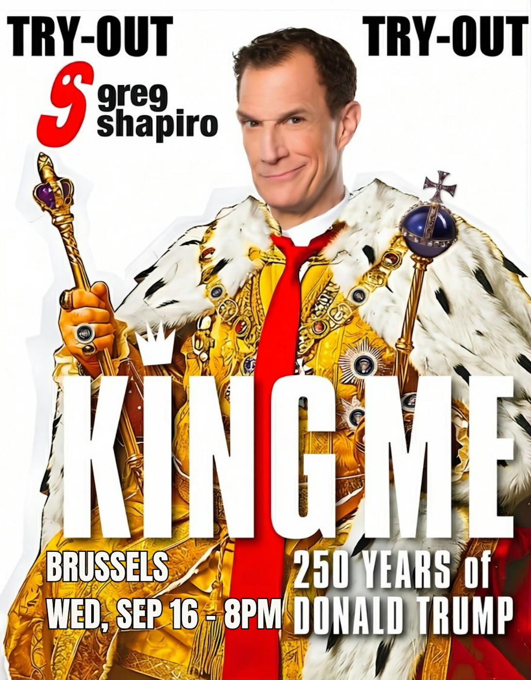 Performance à L'Amère à Boire - Greg Shapiro: "King Me - 250 Years of Donald Trump) - English Comedy Show - Etterbeek - Bruxelles