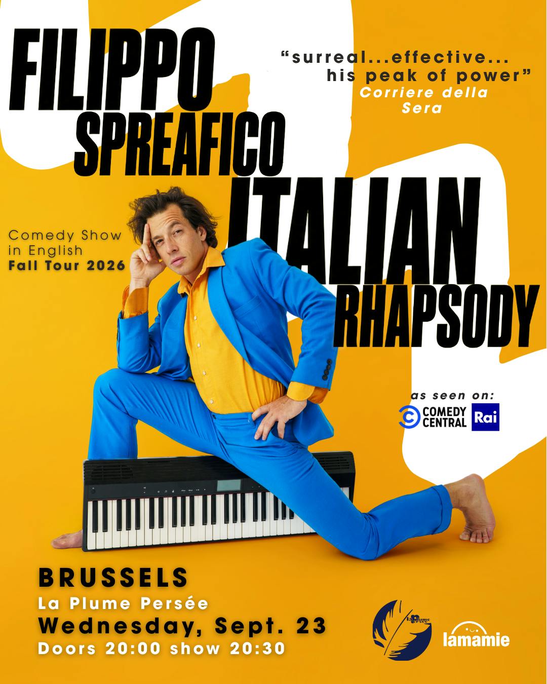 Performance Italian Rhapsody Tour • Comedy in English • Filippo Spreafico à Ixelles - Auderghem - Bruxelles