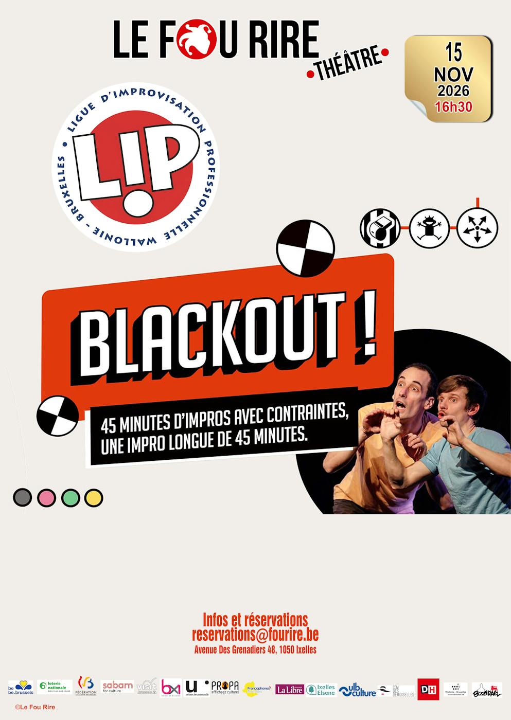 Performance La LIP : Blackout au théatre Fou Rire Brussels - Ixelles - Bruxelles