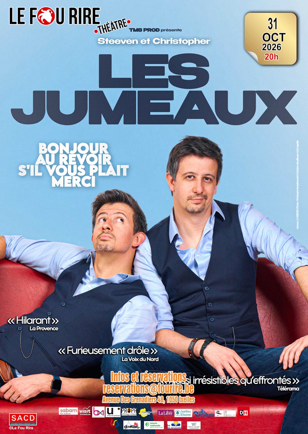 Performance Les jumeaux: Bonjour, au revoir, s'il vous plait, merci - Ixelles - Bruxelles