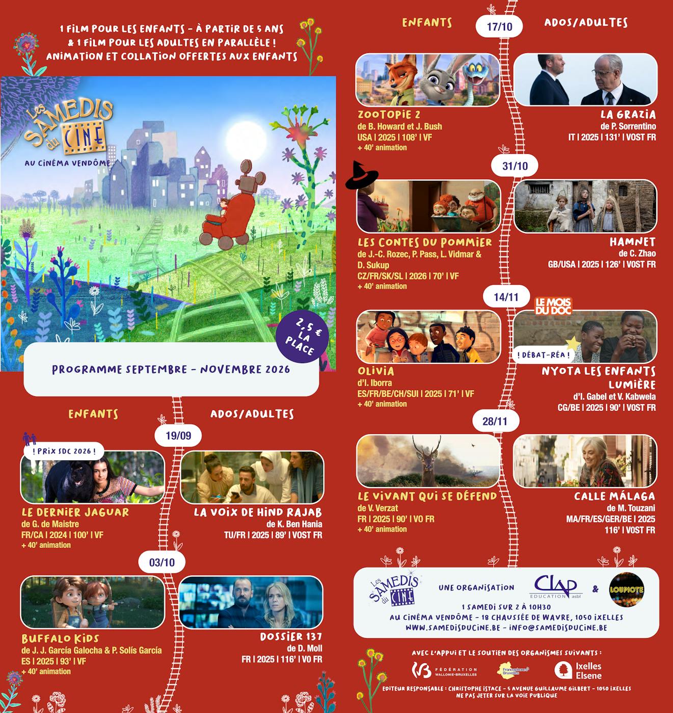 Cinéma Les Samedis du Ciné au Cinéma Vendome bruxelles - Ixelles - Bruxelles