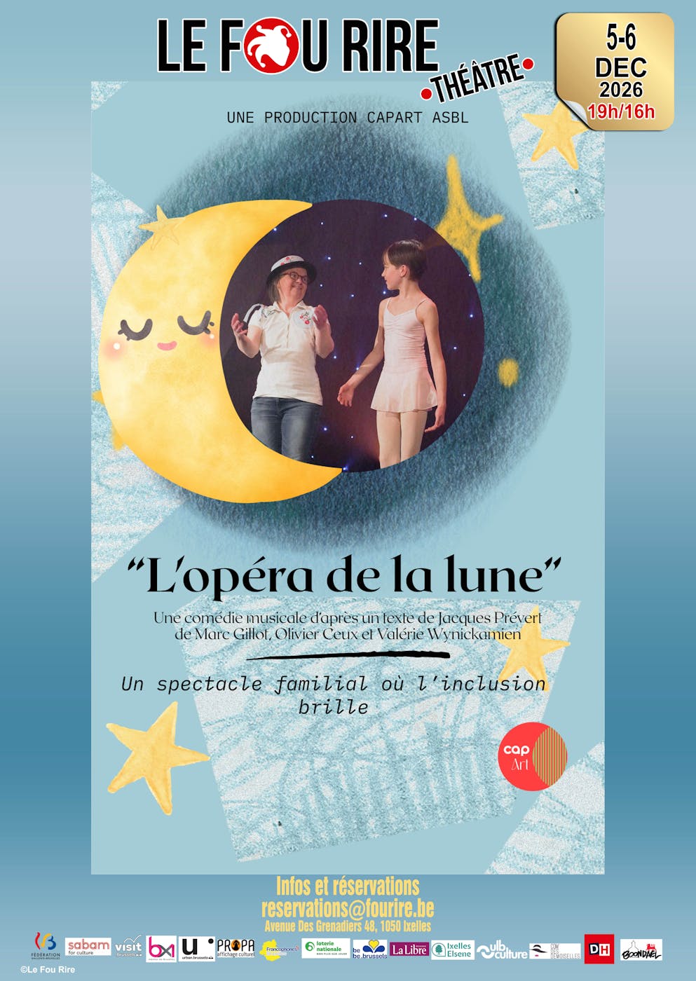 Performance L'opéra de la lune - histoire de Michel Morin, un enfant rêveur - Ixelles - Bruxelles