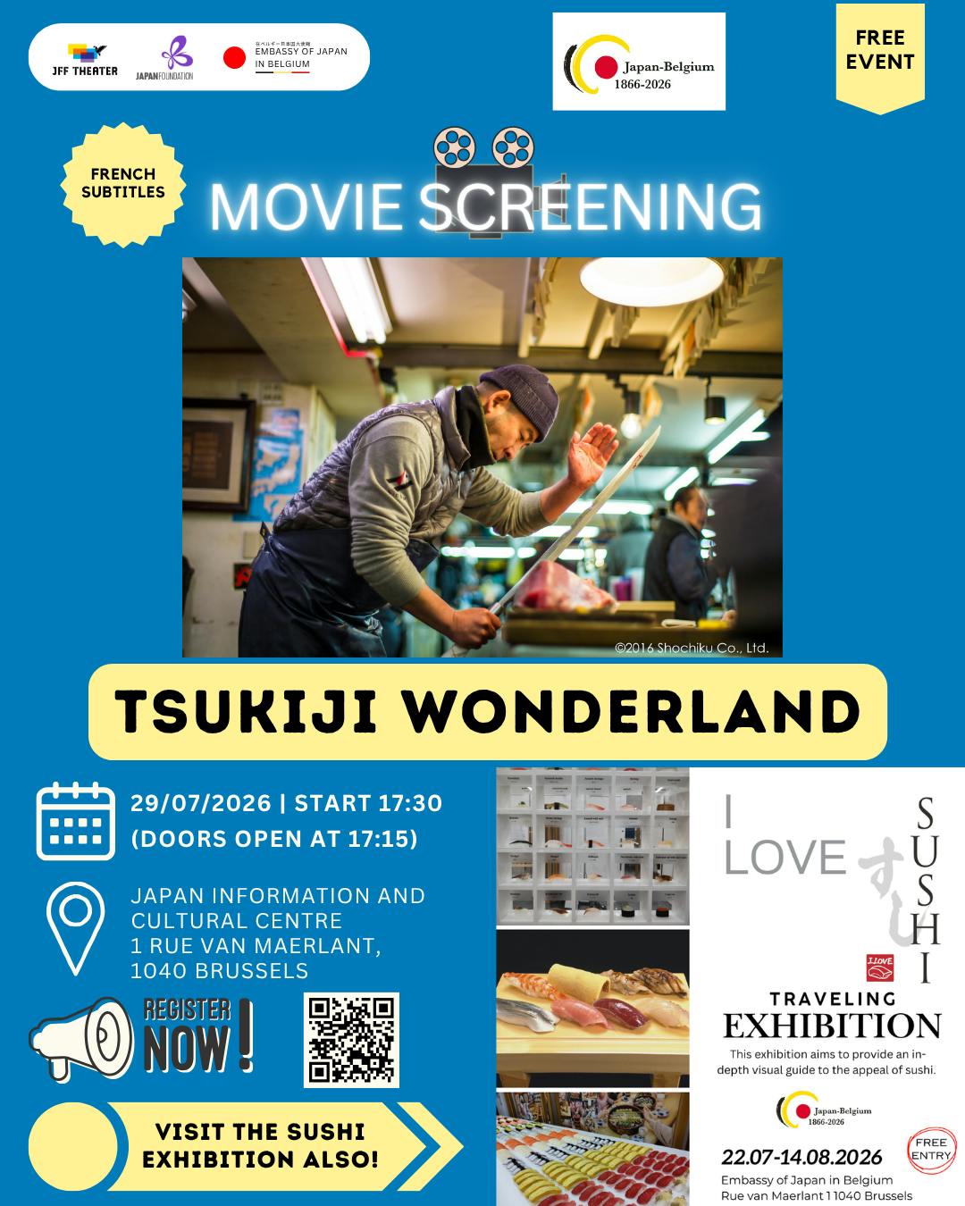 Cinéma Movie screening - TSUKIJI WONDERLAND (FR) - Etterbeek - Bruxelles