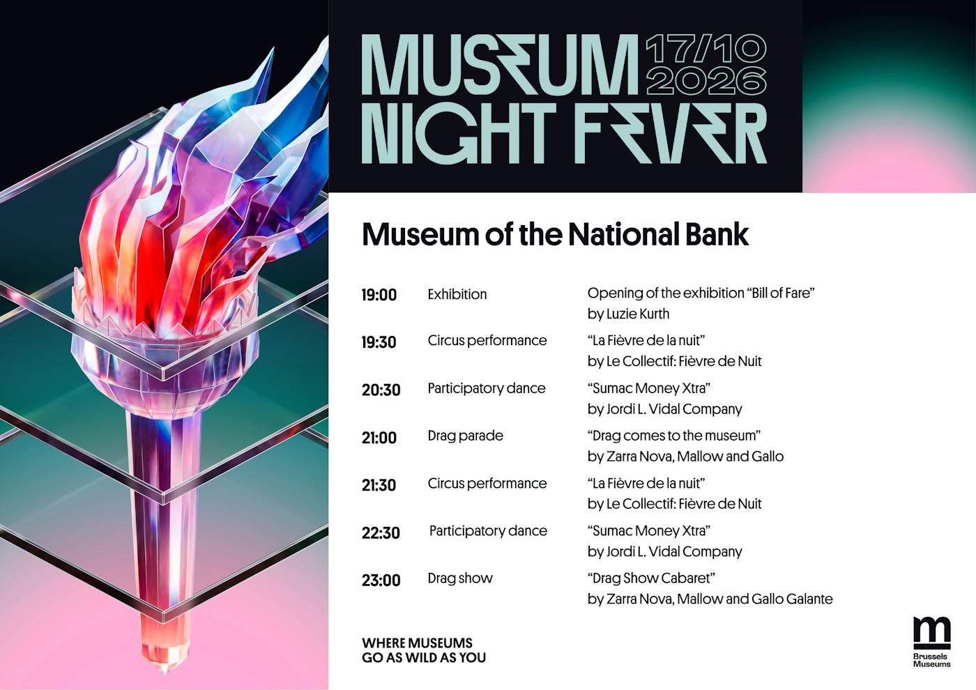Performance Museum Night Fever 2026 : Midnight Cabaret nocturne à la BNB Brussels - Bruxelles