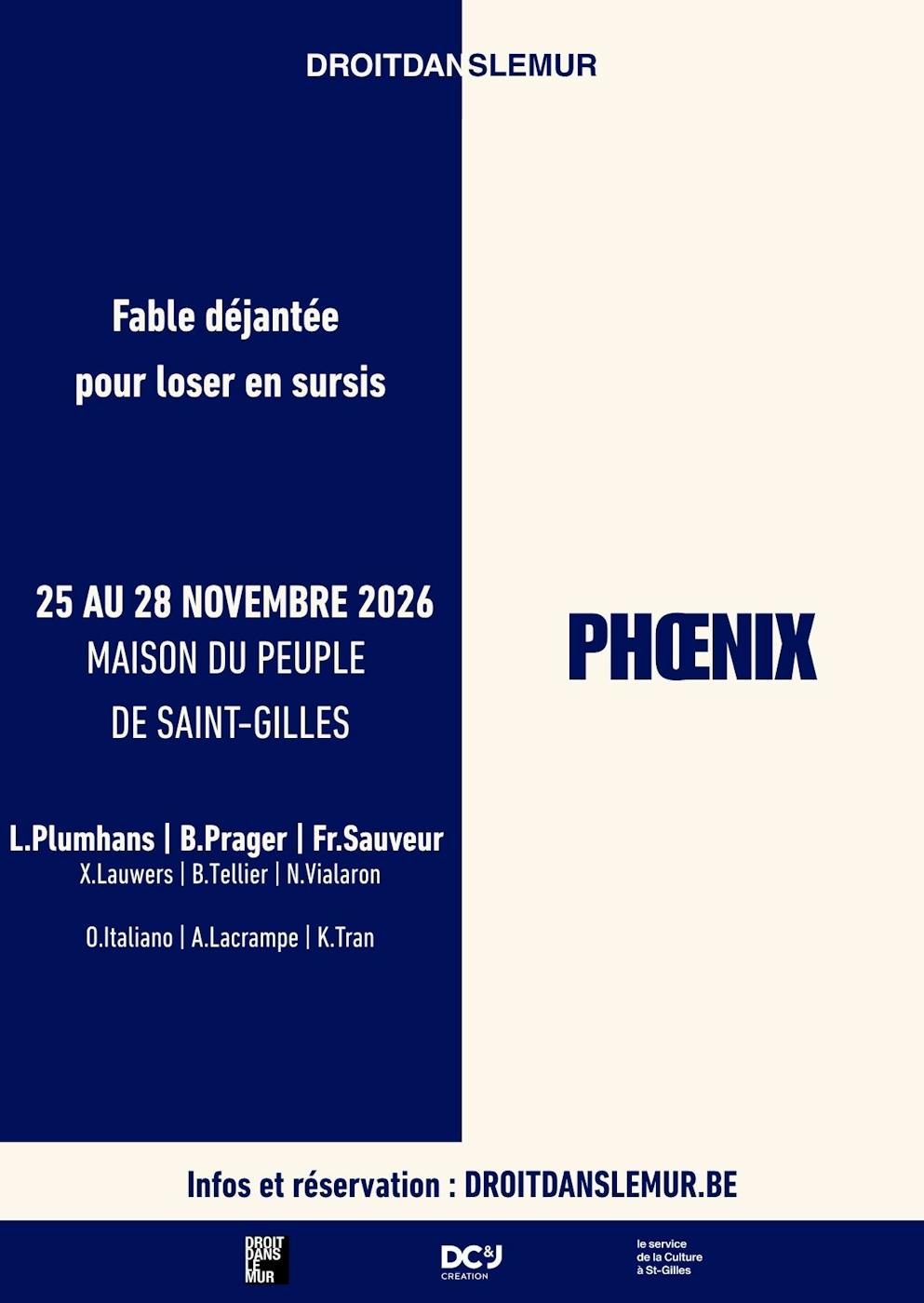 Théâtre Phoenix - pièce de théâtre à la Maison du peuple de Saint Gilles - Bruxelles