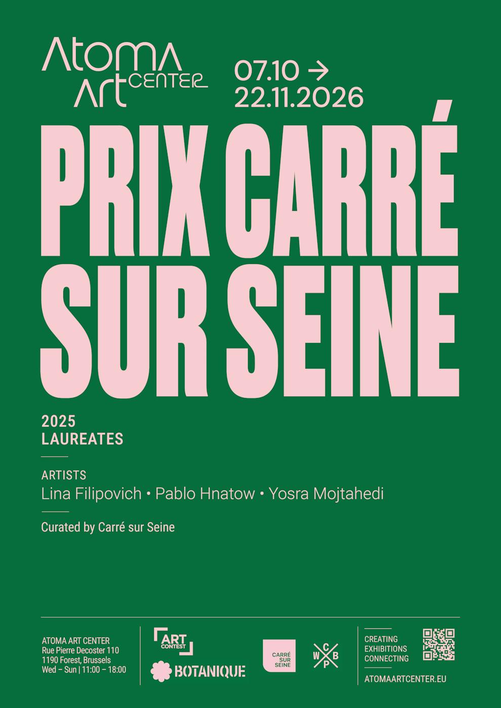 Vernissage ATOMA Art Center - Prix Carré sur Scène : Lina Filipovich, Pablo Hnatow et Yosra Mojtahedi - Forest - Bruxelles