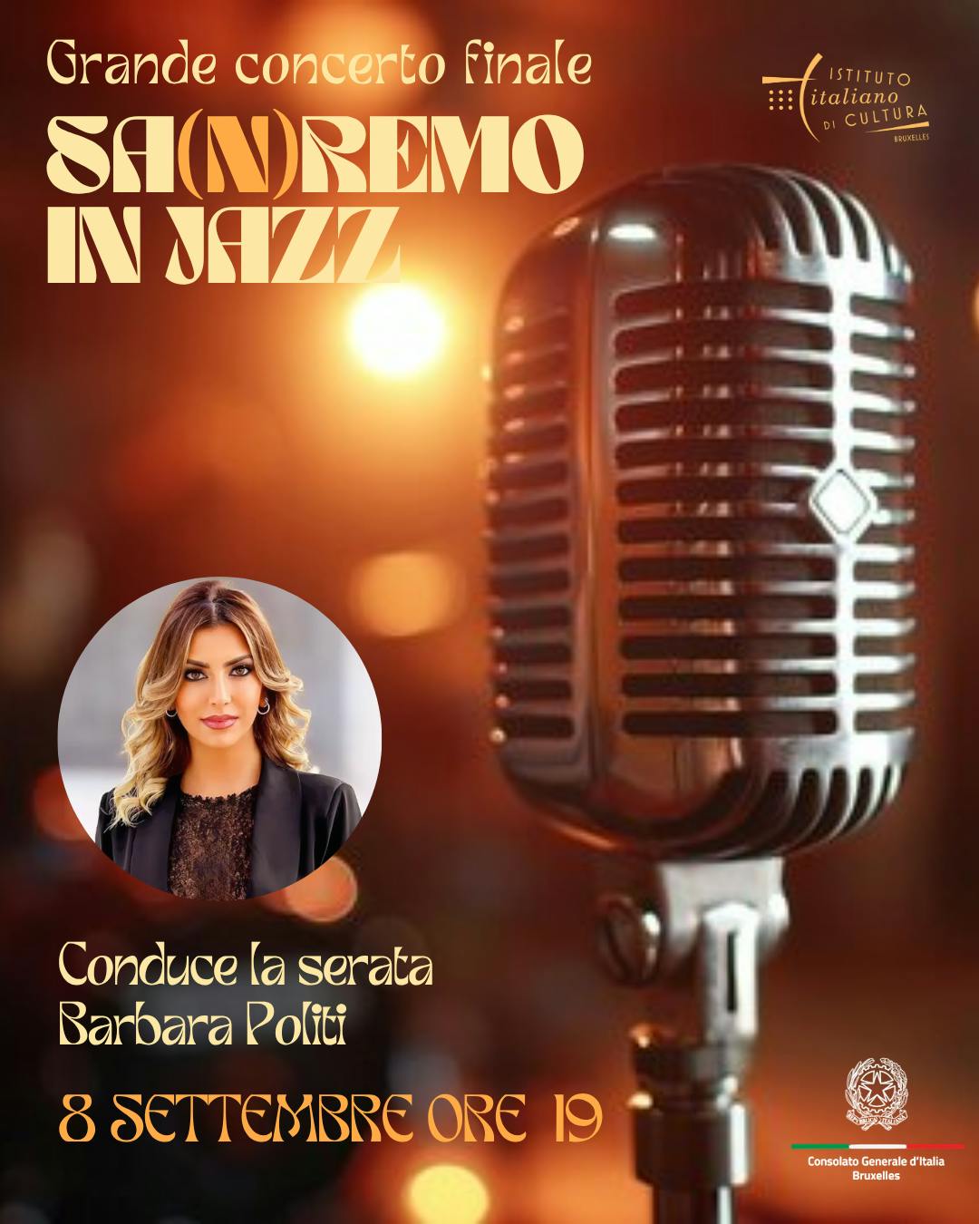 Concert SA(N)REMO IN JAZZ – Les lauréats en concert. Présente Barbara Politi - Bruxelles