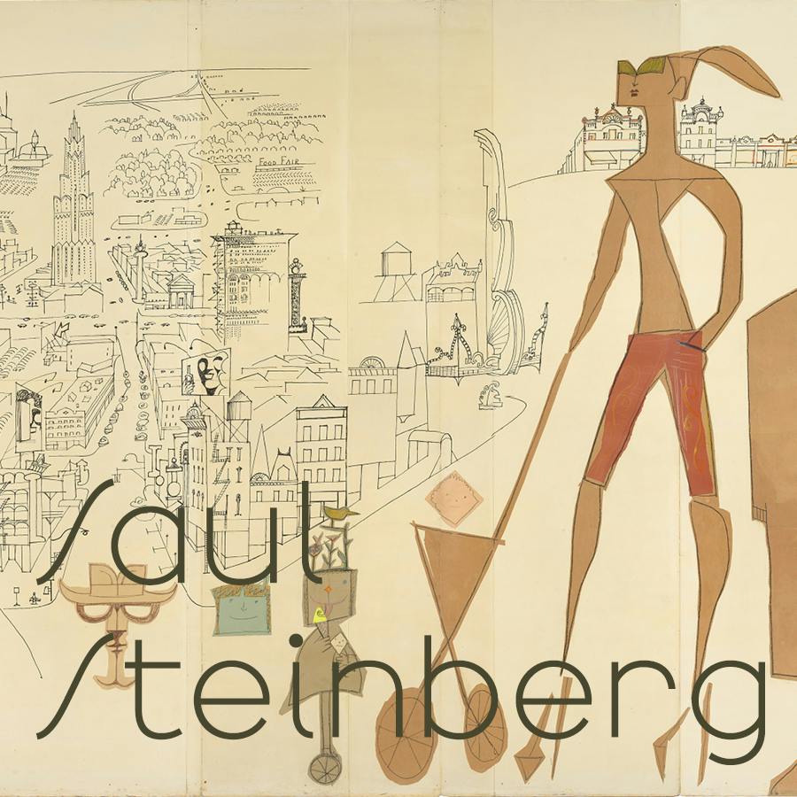 Exposition Saul Steinberg The Americans - panneau réalisé à Exposition universelle de 1958 à Bruxelles - Bruxelles