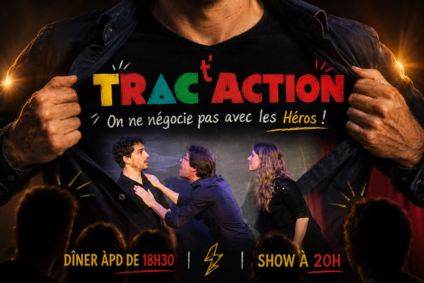 Théâtre TRACT'ACTION – On ne négocie pas avec les Héros de l'impro ! - Auderghem - Bruxelles