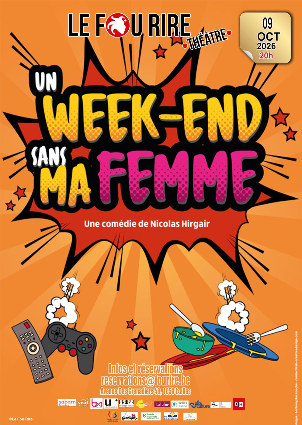 Théâtre Un week-end sans ma femme - Ixelles - Bruxelles