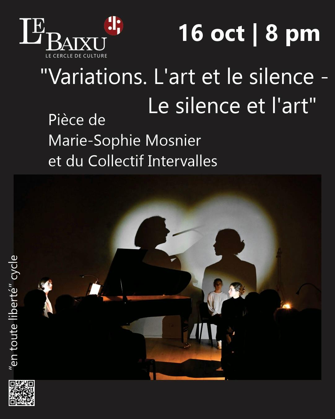 Concert "Variations. L'art et le silence - Le silence et l'art" - Musique Classique au Baixu Bruxelles - Bruxelles